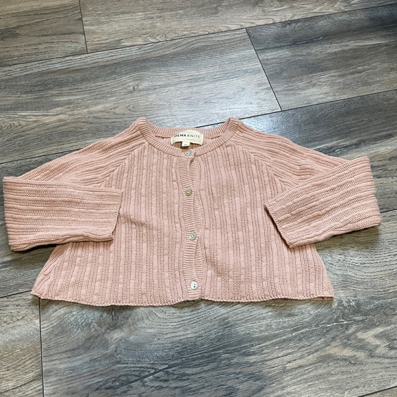 Blush pink baby short knit sweater - Picture 1 of 3